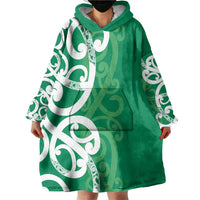 Pounamu Green Maori Wearable Blanket Hoodie Koru Kowhaiwhai LT7 - Polynesian Pride