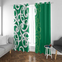Pounamu Green Maori Window Curtain Koru Kowhaiwhai - Polynesian Pride
