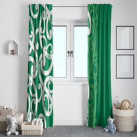 Pounamu Green Maori Window Curtain Koru Kowhaiwhai - Polynesian Pride