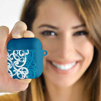 Azure Blue Maori AirPods Case Koru Kowhaiwhai LT7 - Polynesian Pride