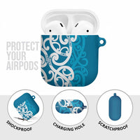 Azure Blue Maori AirPods Case Koru Kowhaiwhai LT7 - Polynesian Pride