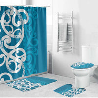 Azure Blue Maori Bathroom Set Koru Kowhaiwhai - Polynesian Pride