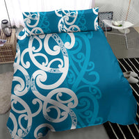 Azure Blue Maori Bedding Set Koru Kowhaiwhai LT7 - Polynesian Pride