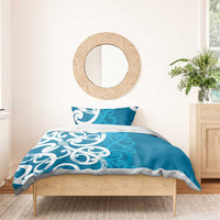 Azure Blue Maori Bedding Set Koru Kowhaiwhai LT7 - Polynesian Pride