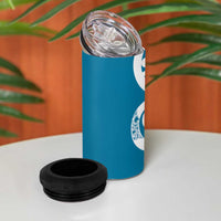 Azure Blue Maori 4 in 1 Can Cooler Tumbler Koru Kowhaiwhai LT7 - Polynesian Pride