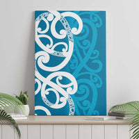 Azure Blue Maori Canvas Wall Art Koru Kowhaiwhai LT7 - Polynesian Pride