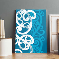 Azure Blue Maori Canvas Wall Art Koru Kowhaiwhai LT7 - Polynesian Pride