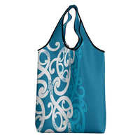 Azure Blue Maori Grocery Bag Koru Kowhaiwhai - Polynesian Pride