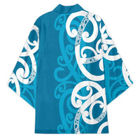 Azure Blue Maori Kimono Koru Kowhaiwhai LT7 - Polynesian Pride