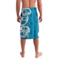 Azure Blue Maori Lavalava Koru Kowhaiwhai LT7 - Polynesian Pride