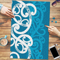 Azure Blue Maori Puzzle Koru Kowhaiwhai LT7 Blue - Polynesian Pride
