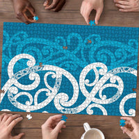 Azure Blue Maori Puzzle Koru Kowhaiwhai LT7 - Polynesian Pride