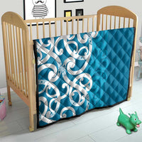 Azure Blue Maori Quilt Koru Kowhaiwhai - Polynesian Pride