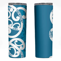 Azure Blue Maori Skinny Tumbler Koru Kowhaiwhai LT7 Blue - Polynesian Pride