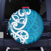 Azure Blue Maori Spare Tire Cover Koru Kowhaiwhai LT7 No hole Blue - Polynesian Pride