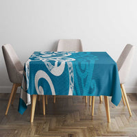 Azure Blue Maori Tablecloth Koru Kowhaiwhai LT7 - Polynesian Pride