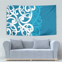 Azure Blue Maori Tapestry Koru Kowhaiwhai LT7 - Polynesian Pride
