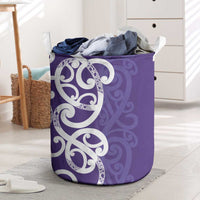 Violet Green Maori Laundry Basket Koru Kowhaiwhai LT7 Violet - Polynesian Pride