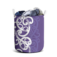 Violet Green Maori Laundry Basket Koru Kowhaiwhai LT7 - Polynesian Pride