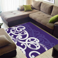 Violet Green Maori Area Rug Koru Kowhaiwhai - Polynesian Pride