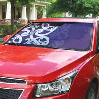 Violet Green Maori Auto Sun Shade Koru Kowhaiwhai LT7 - Polynesian Pride