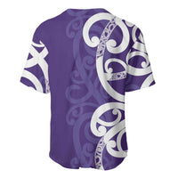 Violet Green Maori Baseball Jersey Koru Kowhaiwhai LT7 - Polynesian Pride