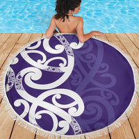 Violet Green Maori Beach Blanket Koru Kowhaiwhai LT7 - Polynesian Pride