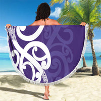 Violet Green Maori Beach Blanket Koru Kowhaiwhai LT7 - Polynesian Pride