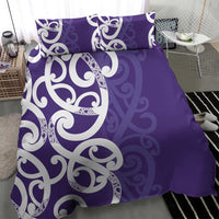 Violet Green Maori Bedding Set Koru Kowhaiwhai LT7 - Polynesian Pride