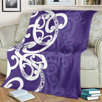 Violet Green Maori Blanket Koru Kowhaiwhai - Polynesian Pride