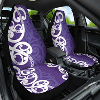 Violet Green Maori Car Seat Cover Koru Kowhaiwhai LT7 One Size Violet - Polynesian Pride