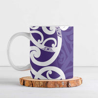 Violet Green Maori Ceramic Mug Koru Kowhaiwhai LT7 Violet - Polynesian Pride