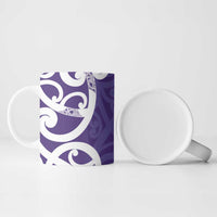 Violet Green Maori Ceramic Mug Koru Kowhaiwhai LT7 - Polynesian Pride