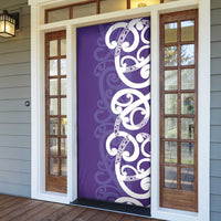 Violet Green Maori Door Cover Koru Kowhaiwhai LT7 - Polynesian Pride