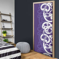 Violet Green Maori Door Cover Koru Kowhaiwhai LT7 - Polynesian Pride