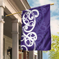 Violet Green Maori Garden Flag Koru Kowhaiwhai LT7 House Flag Violet - Polynesian Pride