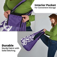 Violet Green Maori Grocery Bag Koru Kowhaiwhai - Polynesian Pride