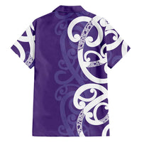 Violet Green Maori Hawaiian Shirt Koru Kowhaiwhai LT7 - Polynesian Pride