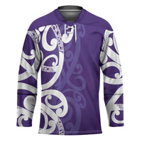Violet Green Maori Hockey Jersey Koru Kowhaiwhai LT7 Unisex Violet - Polynesian Pride