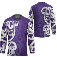 Violet Green Maori Hockey Jersey Koru Kowhaiwhai LT7 - Polynesian Pride