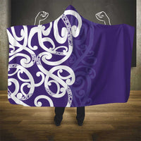 Violet Green Maori Hooded Blanket Koru Kowhaiwhai LT7 - Polynesian Pride