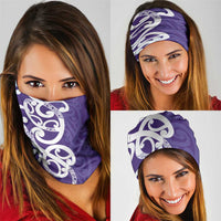 Violet Green Maori Neck Gaiter Koru Kowhaiwhai LT7 - Polynesian Pride