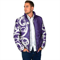 Violet Green Maori Padded Jacket Koru Kowhaiwhai LT7 - Polynesian Pride
