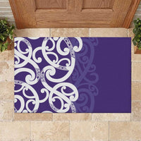 Violet Green Maori Rubber Doormat Koru Kowhaiwhai LT7 Violet - Polynesian Pride