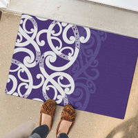 Violet Green Maori Rubber Doormat Koru Kowhaiwhai LT7 - Polynesian Pride