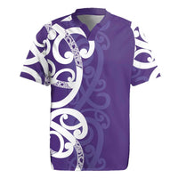 Violet Green Maori Rugby Jersey Koru Kowhaiwhai LT7 Violet - Polynesian Pride