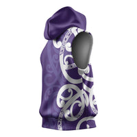 Violet Green Maori Sleeveless Hoodie Koru Kowhaiwhai LT7 - Polynesian Pride