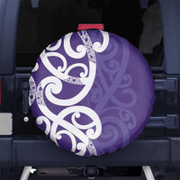 Violet Green Maori Spare Tire Cover Koru Kowhaiwhai LT7 No hole Violet - Polynesian Pride