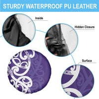 Violet Green Maori Spare Tire Cover Koru Kowhaiwhai LT7 - Polynesian Pride