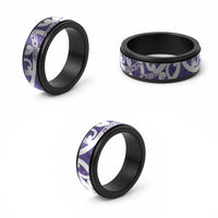 Violet Green Maori Spinner Ring Koru Kowhaiwhai LT7 - Polynesian Pride